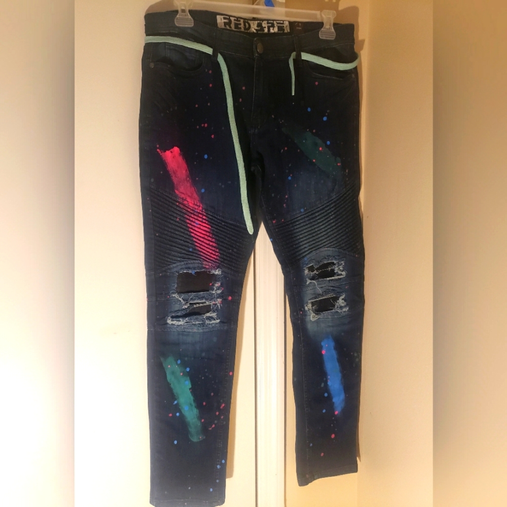 Men's Jeans Paint Splatter